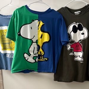 Zara Kids Snoopy Split Tee - Green, Blue, and Yellow
